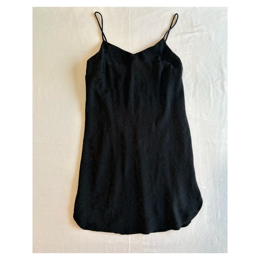 Topshop Leopard Print Jacquard Black Spaghetti Strap Mini Dress Slip Size 0 XS - Picture 3 of 12